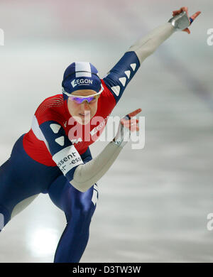 Velocità olandese Ireen skater Wuest fotografato durante la donna 1.000 metri di concorrenza del pattinaggio di velocità di coppa del mondo a Berlino, Germania, 19 novembre 2006. Wuest è arrivato secondo con 1:16.13 minuti. Foto: Gero Breloer Foto Stock