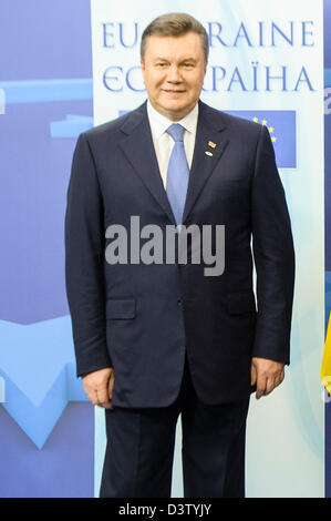 Bruxelles, Belgio. Il 25 febbraio 2013. Il presidente ucraino Viktor Fedorovych Yanukovych prima del Vertice UE - Ucraina a Bruxelles, in Belgio il 25.02.2013 da Wiktor Dabkowski. Credito: ZUMA Press, Inc. / Alamy Live News Foto Stock