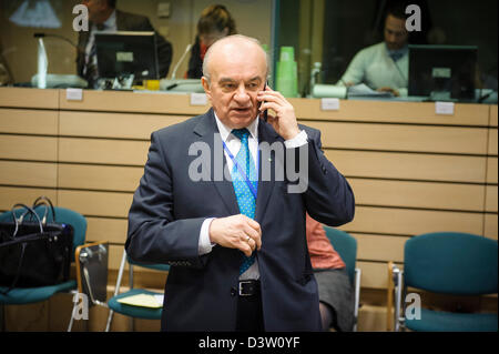 Bruxelles, Belgio. Il 25 febbraio 2013. Lucidare il ministro dell'agricoltura Stanislaw Kalemba prima dell'agricoltura UE riunione del consiglio a Bruxelles, in Belgio, il 25.02.2013 da Wiktor Dabkowski (credito Immagine: © Wiktor Dabkowski/ZUMAPRESS.com) Foto Stock