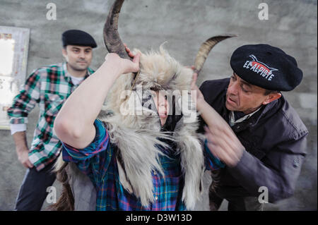 Tranga vestirsi, Carnevale di Bielsa, Aragona, Spagna Foto Stock