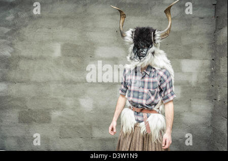 Trangas sono uno dei più carattere rappresentativo del carnevale. Il carnevale di Bielsa, Aragona, Spagna Foto Stock