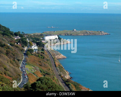 La mostra fotografica di Dalkey Island da Killiney Hill vicino a Dublino, Irlanda, 15 ottobre 2004. Foto: Lars Halbauer Foto Stock