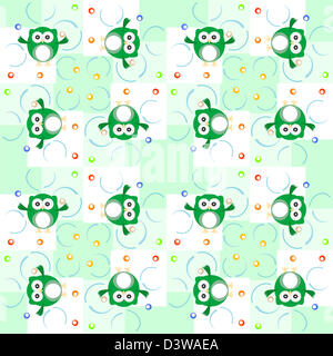 Seamless pattern gufi Foto Stock