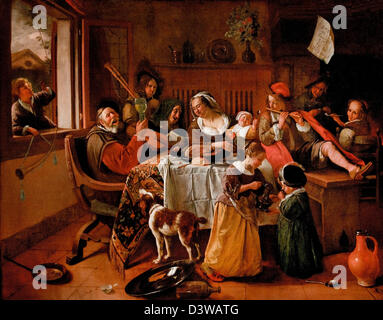 La famiglia allegro 1668 Jan Havickszoon Steen 1626 - 1679 Paesi Bassi olandese Holland Foto Stock