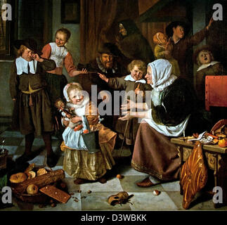 La festa di San Nicola 1665 - 1668 Jan Havickszoon Steen 1626 - 1679 Paesi Bassi olandese Holland Foto Stock