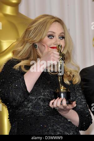 Adele835 in sala stampa per l'ottantacinquesimo annuale di Academy Awards Oscars 2013 - SALA STAMPA, Dolby Theatre di Hollywood & Highland Center, Los Angeles, CA. 24 febbraio 2013. Foto di: Elizabeth Goodenough/Everett Collection Foto Stock