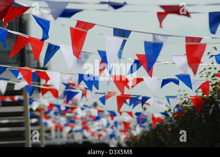 Blu, Rosso e Bianco bunting Foto Stock