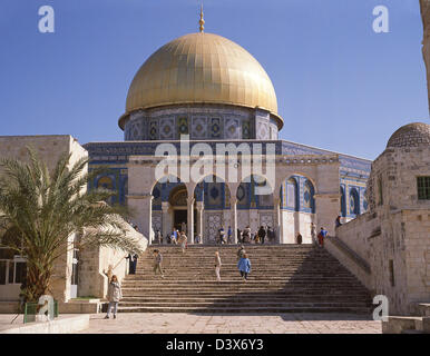 La cupola della roccia (Qubbat AS-Sakhra) sul Monte del Tempio, la Città Vecchia, Gerusalemme, Israele Foto Stock
