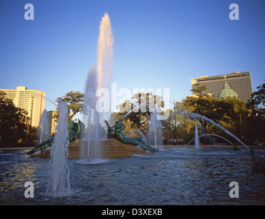 Logan Circle fontana, Philadelphia, Pennsylvania, Stati Uniti d'America Foto Stock