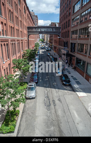 Una vista in elevazione del confezionamento della carne del Distretto di New York City Foto Stock