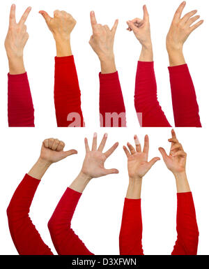 set di mani Foto Stock