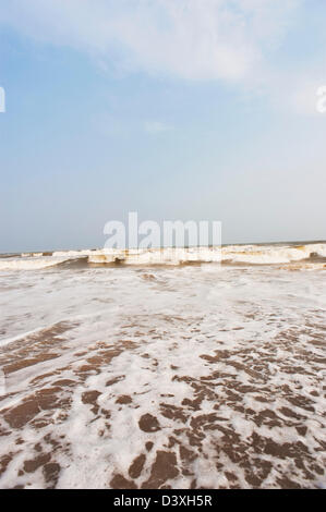 Surf sulla spiaggia, Puri, Orissa, India Foto Stock