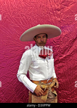 Messico,,Jalisco Guadalajara, ritratto del messicano charro (cowboy) Foto Stock