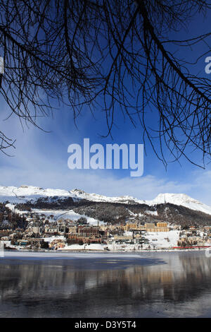 Lago di Saint Moritz, Canton Grigioni, Svizzera Foto Stock