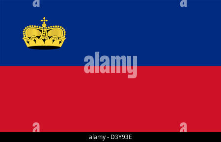 Bandiera del Principato del Liechtenstein. Foto Stock