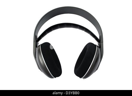 Hi-fi cuffie senza fili isolati su bianco Foto Stock