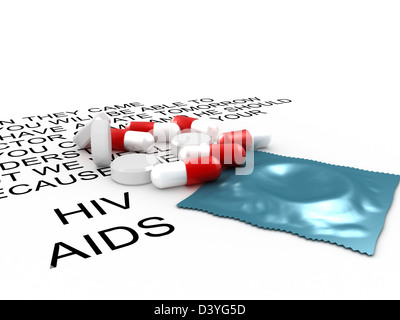 Aids medica e trattamento preventivo Foto Stock