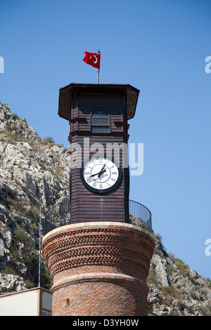 Clock Tower, amasya, Anatolia, Turchia, Asia Foto Stock