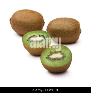 Close-up di kiwi con metà Foto Stock
