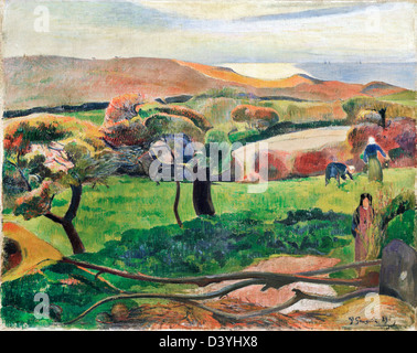 Paul Gauguin, paesaggio da Bretagne 1889 olio su tela. Nationalmuseum, Stoccolma, Svezia Foto Stock
