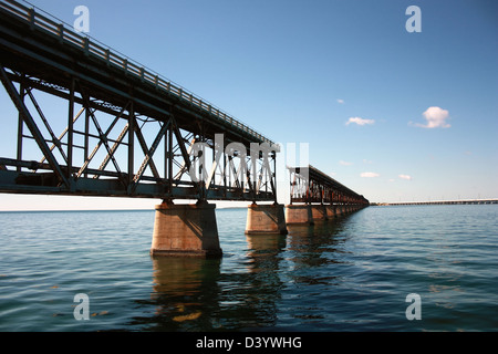 Interrotto il ponte ferroviario a key west Foto Stock