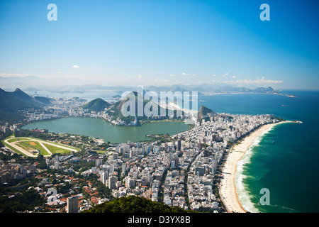 Vista aerea della spiaggia di Ipanema, Rio de Janeiro, Brasile Foto Stock