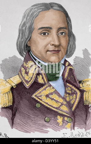 François-Paul Brueys d'Aigalliers, conte di Brueys (1753-1798). Comandante francese. Incisione di Storia Universale, 1885. Foto Stock