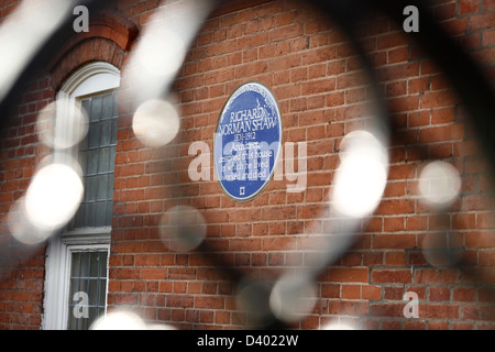 Architetto Richard Norman Shaw English Heritage targa blu è raffigurato in Hampstead, Londra Nord il 27 febbraio 2013. Foto Stock