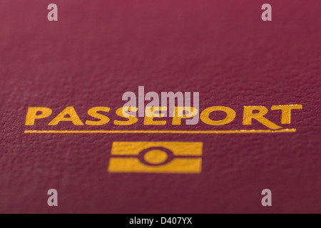 Passaporto francese (dettaglio) Foto Stock