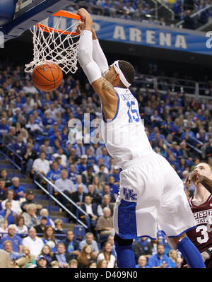 27 febbraio 2013 - Lexington, KY, Stati Uniti d'America - come il Kentucky ha giocato la Mississippi State mercoledì 27 febbraio, 2013 in Lexington, KY. Foto di Mark Cornelison | personale (credito Immagine: © Lexington Herald-Leader/ZUMAPRESS.com) Foto Stock