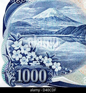 Vista del Monte Fuji da 1000 Yen banconota, Giappone, 2004 Foto Stock