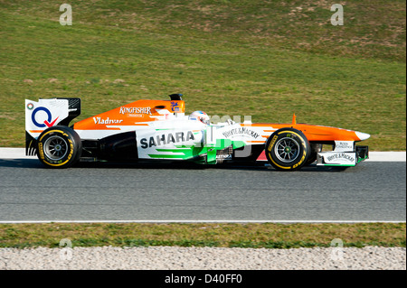 Paul di Resta (GBR), Force India F1 Team VJM06, Formula 1 sessioni di collaudo del Circuito de Catalunya, Barcelona, Spagna, Febbraio 2013 Foto Stock