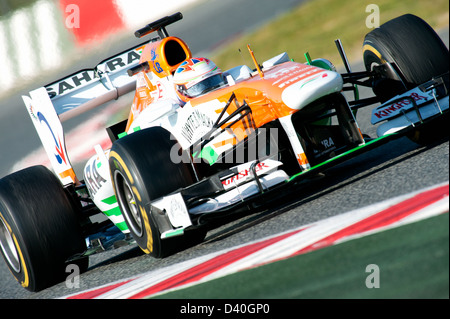 Paul di Resta (GBR), Force India F1 Team VJM06, Formula 1 sessioni di collaudo del Circuito de Catalunya, Barcelona, Spagna, Febbraio 2013 Foto Stock