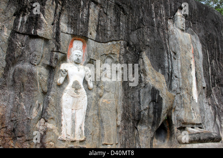 Rock figure a Buduruwagala, Sri Lanka Foto Stock