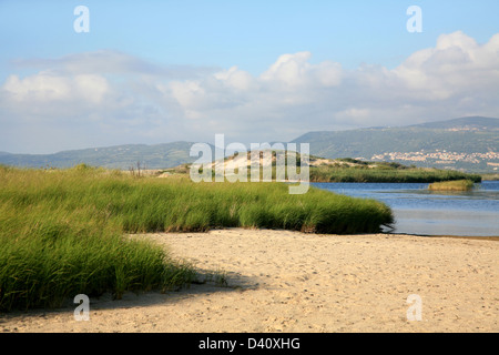 Scenic seascape su delle spiagge in Sardegna, Italia. Foto Stock