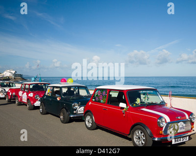 L annuale North Devon Mini auto Rally visitando Condino Nel 2010. Devon, Inghilterra. Foto Stock