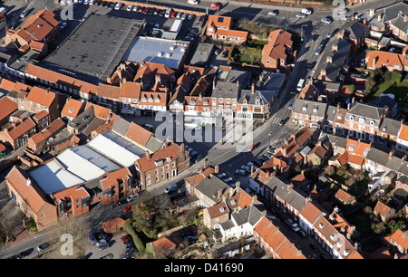 Vista aerea del mercoledì piazza del mercato a Beverley, East Yorkshire Foto Stock