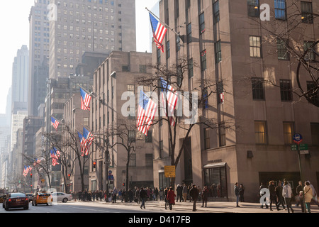 Quinta Avenue al Rockefeller Center, NYC Foto Stock