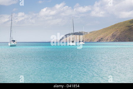 Spiaggia di birra bay scena sulla isola di San Tommaso in Isole Vergini Americane USVI Foto Stock