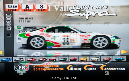 Gran Turismo, GT GT1 calcolatore video gioco, scelta vetture Foto Stock