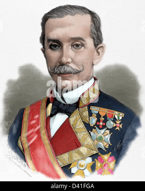 Juan Bautista Antequera Bobadilla (1824-1890). Lo spagnolo militare e politico. Incisione. Foto Stock