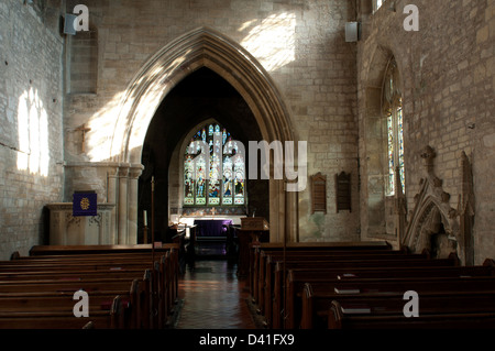 San Michele e Tutti gli Angeli Chiesa, Withington, Gloucestershire, England, Regno Unito Foto Stock