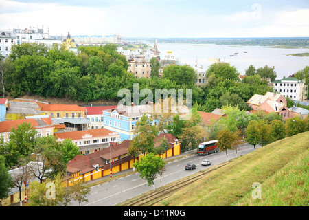 Scenic summer view di Nizhny Novgorod in Russia Foto Stock