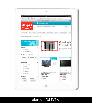 Il catalogo di Argos sito web dello store visualizzati su una quarta generazione di Apple iPad Foto Stock