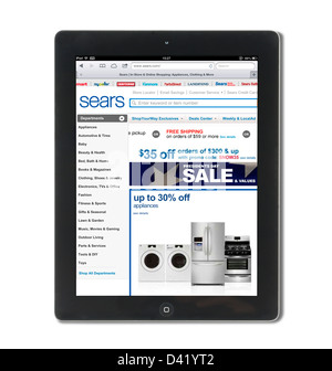 Il sito web di Sears visualizzati su un iPad 4, STATI UNITI D'AMERICA Foto Stock