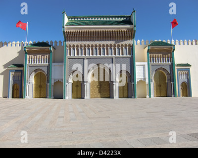 Porte anteriori del Palazzo reale - Dar al-Makhzen (Fes, Regno del Marocco) Foto Stock