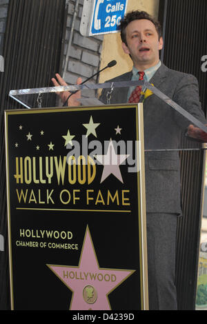 Febbraio 28, 2013 - Hollywood, California, Stati Uniti - Ho15588CHW .Richard Burton onorato postumo con stella sulla Hollywood Walk of Fame.6336 Hollywood Blvd, Hollywood, CA .03/01/2013 .MICHAEL SHEEN . 2013(Immagine di credito: © Clinton Wallace/Globe foto/ZUMAPRESS.com) Foto Stock