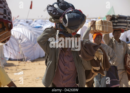 Ben Gardane, Tunisia, i rifugiati a Shousha Refugee Camp Foto Stock