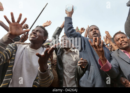 Ben Gardane, Tunisia, applicato per i rifugiati sudanesi nel campo di Shousha Foto Stock