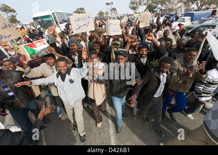 Ben Gardane, Tunisia, applicato per i rifugiati sudanesi nel campo di Shousha Foto Stock